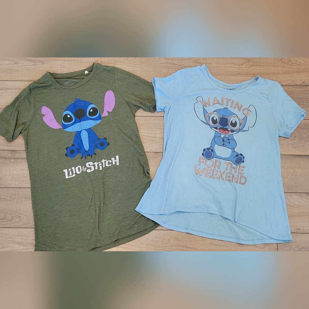 Lot of 2 Disney Stitch Shirts - Girls XL & Women's S